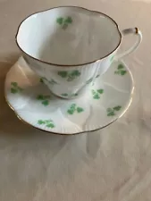 NewVintage Royal Albert Wayside Series (Clover)Shamrock Teacup&Saucer!Free gifts