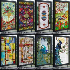 Retro Church Stained Glass Sticker Back Adhesive Cling Frosted Decor Window Home