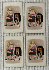 4 Vintage Playing Cards ~ Campbell Kids ~ Little Boy With Camera