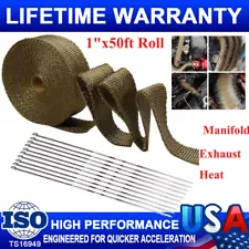 Titanium Manifold Exhaust Wrap Header Pipe Heat Insulation Tape Roll 1" x 50 FT (For: 2002 WRX)