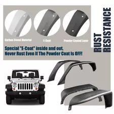 Fender Flares For 2007-2018 Jeep Wrangler JK 2/4 Doors Textured 4PCS Iron Steel