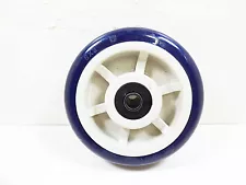 Caster Wheel Blue White 6" x 2" Carriage Hospital Bed Casters Wheels 1/2" Axle