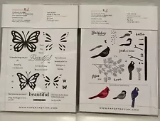 Papertrey Ink RETIRED 2014 Text Style Stamps: Winter Woods Life Beautiful, Birds