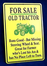 TRACTOR FOR SALE *US MADE* Embossed Metal Sign - Garage Barn Shop Man Cave Decor