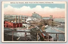 Scranton PA Bellevue Coal Breaker Boiler House Coal Washery Postcard E46