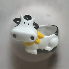 Vintage Whimsical Ceramic Cow Figurine Planter 4” New / Un-Used