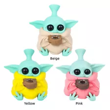 Collectible Baby Yoda Silicone Pipe Smoking Glass Bowl Star Wars Water Bong Gift