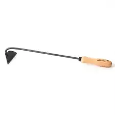 DeWit Left Hand Dutch Hand Hoe - Slices Weeds, Steel Blade, Wood Handle, 18 in