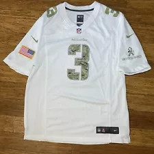 Russell Wilson Seattle Seahawks salute to service jersey Nike Size Large L White