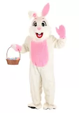 Adult Easter Bunny Mascot Pink White Rabbit Costume SIZE STANDARD (Used)