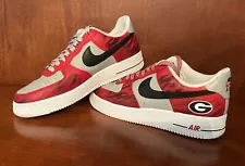 SEC School UGA Georgia Bulldogs Custom Painted Nike Air Force 1 w/ Custom Laces