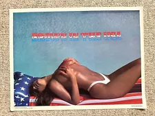 Sexy Girl "Brown In The USA" Bikini Pin-Up 17.5"x23" Poster 1989 Sam Maxwell NEW