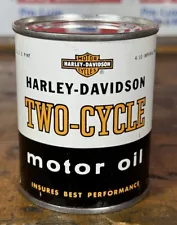 Rare Harley-Davidson Two-Cycle Motor Oil 1/2 Pint Can / Unopened / Pre-Luxe