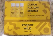 Proper Wild Clean All Day Energy Shots Ginger 12 Pack