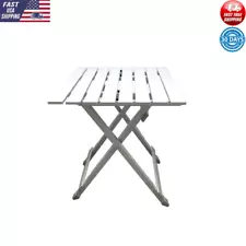 Aluminum Camping Table Silver Camp Picnics Antirust Lightweight Fold Into Half