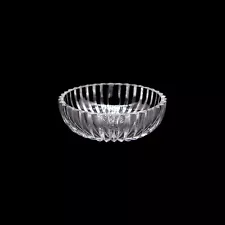 Vintage Lead Crystal Clear Round Ribbed Decorative Bowl