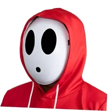 Shy Guy Mask for Halloween Cosplay Costume Full Face White Mask Game Boy