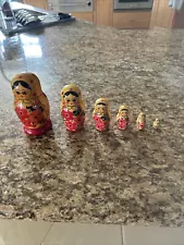 Matryoshka Russian Nesting Dolls SET OF SIX Babushka