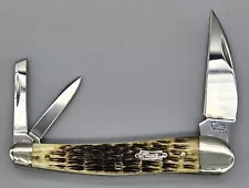 2007 Case XX Crandall 6355WH Seahorse Whittler Olive Green Bone Handle Knife