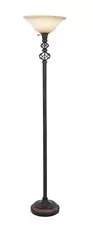 Deco 79 Metal Floor lamp Torchiere, 15" x 15" x 70", Black