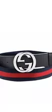 Gucci web Belt Blue Red Black 100 Cm Size US 34-36 NWT