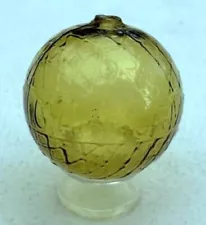 Antique Olive Yellow G.A. Bastman Stockholm Glass Target Ball