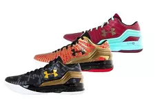 Under Armour Clutchfit Drive low Gold Black Red Emmanuel Mudiay Curry One