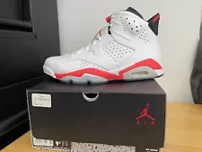 Size 9.5 - Air Jordan 6 Retro Infrared Pack White Leather High Top 384664-123