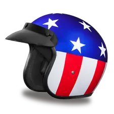 Daytona Helmets CRUISER- W/ US CAPTAIN AMERICA Motorcycle DOT Helmet