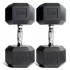 CAP Barbell Rubber-Coated Hex Dumbbells, Set of 2