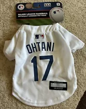 Pets First MLB Los Angeles Dodgers Dog Jersey White Shohei Ohtani 17-Small