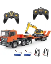 (SALE) Huina 1319 Rc Truck Trailer Excavator Two Remotes Two Toys 1/24 FAST SHIP