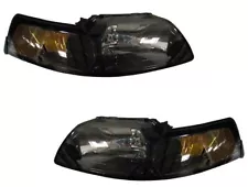 Headlights For 2004 Ford Mustang GT LX Left Right Pair Smoked