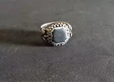 ANTIQUE BLOODSTONE SILVER RING