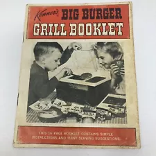 RARE ORIGINAL VINTAGE KENNER'S BIG BURGER GRILL BOOKLET