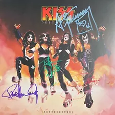 KISS Signed Album Gene Simmons Stanley Ace Criss Autographed Vinyl Destroyer JSA