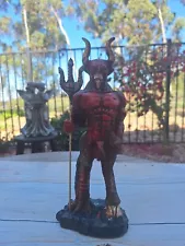 Satan Size 12" X 4" Color Red / Resin/ Devil / Evil / Statue Figurine