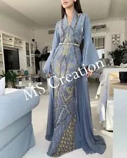 Sale Luxury Royal Crystal Work Moroccan Dubai Kaftan Wedding Bridesmaid Dress 04