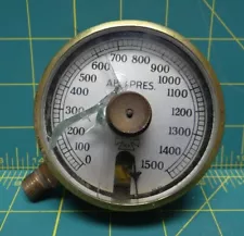 Vintage US Gauge 3" Absolute Pressure Gauge w/ Rotating Set-Point 1/4" NPT