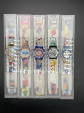 Rare Vintage Lot Of 6 1990’s Swatch watches Never Used New In Box Untested