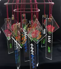 Vintage style Japanese glass wind chime Mimosa, Rose, Willow. Authentic design