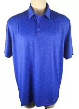 NWT - Walter Hagen Golf Club Grid Print Blue Polo Shirt Sz XL