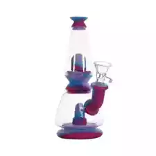 7.5" Silicone Glass Lava Lamp Bong Smoking Hookah Water Pipe Beaker 14mm Bowl