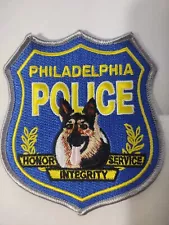 PHILADELPHIA POLICE PATCH - GERMAN SHEPHERD - EMBROIDERED - 3.75x4"