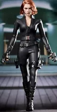 Movie The Avengers 1 Black Widow Natasha Romanoff Cosplay Costume & Wig Size S