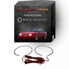 White Angel Eye LED Headlight Halo kit for 1987-1993 Ford Mustang Headlights (For: 1993 Mustang)