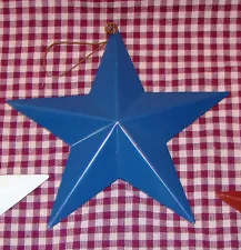 Rustic Blue Americana Star Vintage Blue Metal Rustic Country Primitive 5.5"