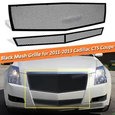 Stainless Steel Black Mesh Grille Combo Fits 2011 2012 2013 Cadillac CTS Coupe