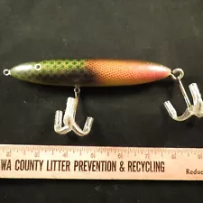 Vintage Hand Carved Jack Compton Signed Wood Fishing Lure 6-1/4" 2 oz Topwater