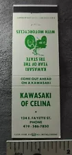 Kawasaki Celina Ohio Oh ATV Vintage Motorcycle Cycle Repair Sales Shop Matchbook